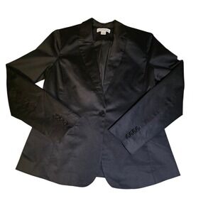 NWT Liz Claiborne Women's Size 4 Black 1 Button Career Business Jacket Blazer